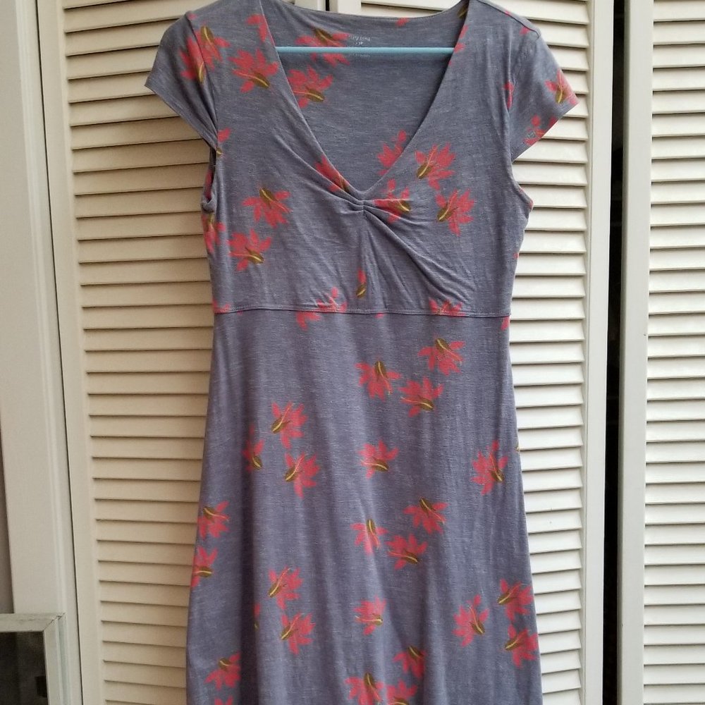 Toad&Co Grey print Rosemarie dress M